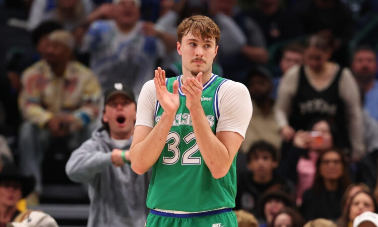 NBA: Cooper Flagg reacts during the second half for the Dallas Mavericks against the Los Angeles Lakers at American Airlines Center