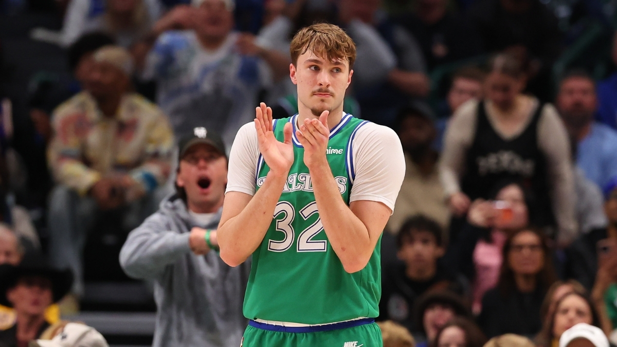 NBA: Cooper Flagg reacts during the second half for the Dallas Mavericks against the Los Angeles Lakers at American Airlines Center