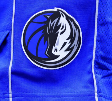 NBA: The Dallas Mavericks logo is visible on the shorts of Anthony Davis before a game against the Chicago Bulls at the United Center.