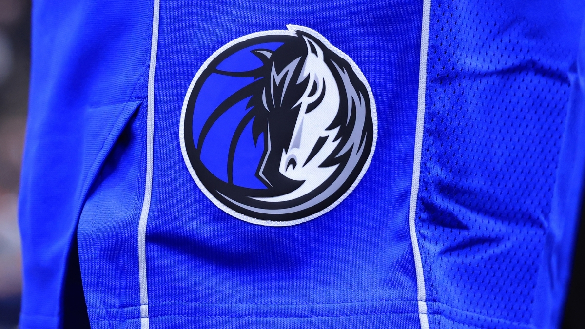 NBA: The Dallas Mavericks logo is visible on the shorts of Anthony Davis before a game against the Chicago Bulls at the United Center.