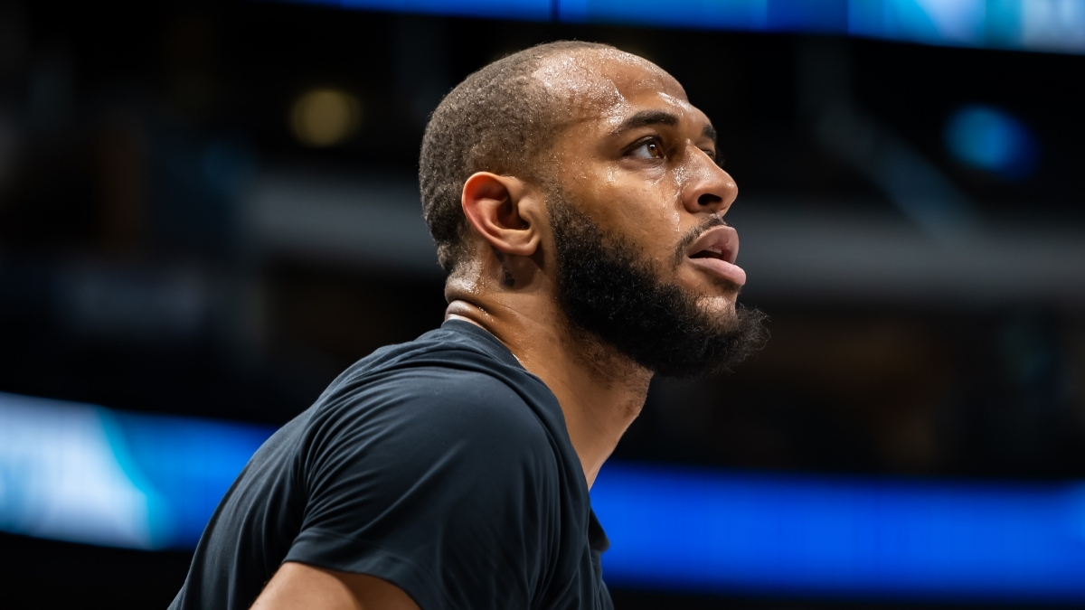 Daniel Gafford shoots jump shots during pregame warmups for the Dallas Mavericks before facing the Denver Nuggets