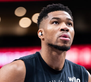 Giannis Antetokounmpo shoots free throws during a pregame workout for the Milwaukee Bucks before facing the Dallas Mavericks NBA