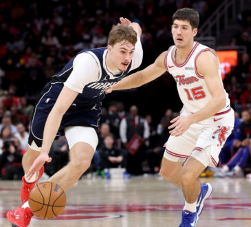 NBA: Cooper Flagg drives to the basket for the Dallas Mavericks against the Houston Rockets at Toyota Center