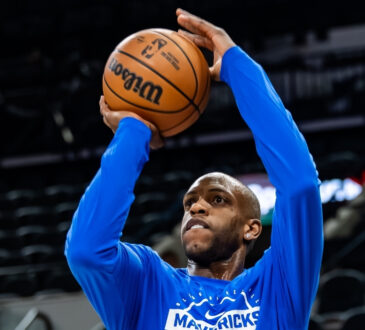 NBA: Khris Middleton takes a jump shot during pregame warmups for the Dallas Mavericks in San Antonio