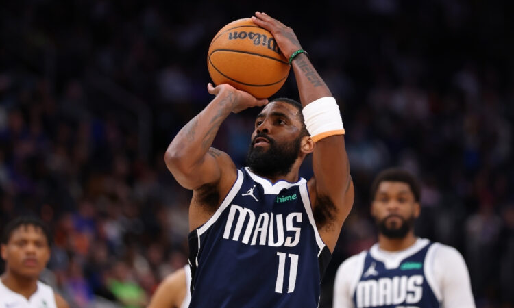 NBA: Kyrie Irving plays for the Dallas Mavericks against the Detroit Pistons at Little Caesars Arena.