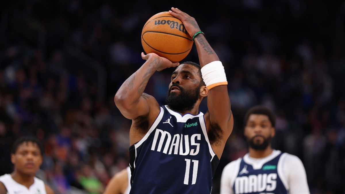 NBA: Kyrie Irving plays for the Dallas Mavericks against the Detroit Pistons at Little Caesars Arena.