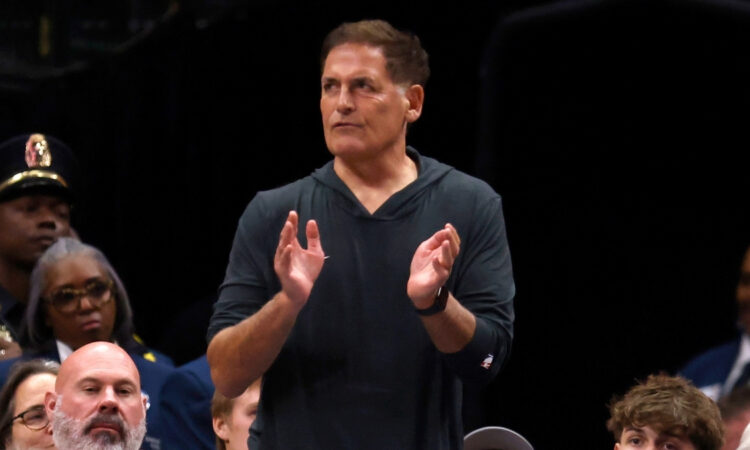 NBA: Mark Cuban watches the second half of the Dallas Mavericks’ game against the Portland Trail Blazers at American Airlines Center.