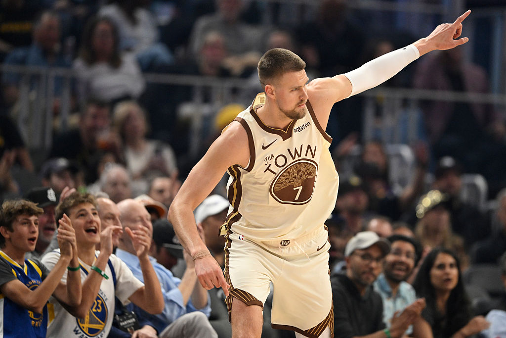 Golden State Warriors forward Kristaps Porziņģis