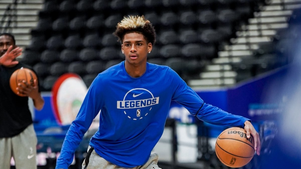 Dallas Mavericks guard AJ Johnson dribbles during shootaround at Comerica Center before the Texas Legends game in Frisco.