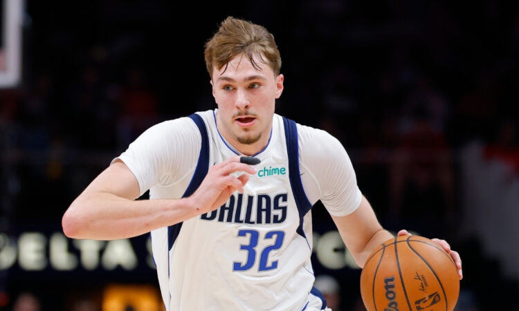 Cooper Flagg #32 of the Dallas Mavericks drives to the basket during the first quarter against the Atlanta Hawks at State Farm Arena on March 10, 2026 in Atlanta, Georgia.