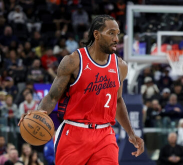 Kawhi Leonard dribbles during the Los Angeles Clippers’ game against the Sacramento Kings at Intuit Dome on March 14, 2026.