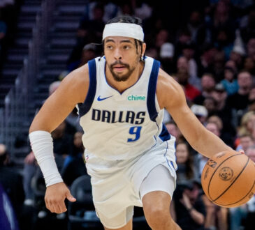 Ryan Nembhard #9 of the Dallas Mavericks brings the ball up court against the Charlotte Hornets during their game at Spectrum Center on March 03, 2026 in Charlotte, North Carolina.