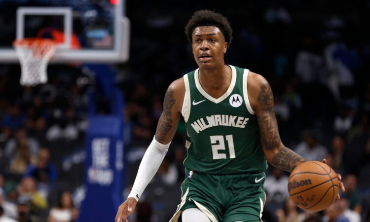 NBA: Tyler Smith handles the ball for the Milwaukee Bucks during a preseason game against the Dallas Mavericks at American Airlines Center.