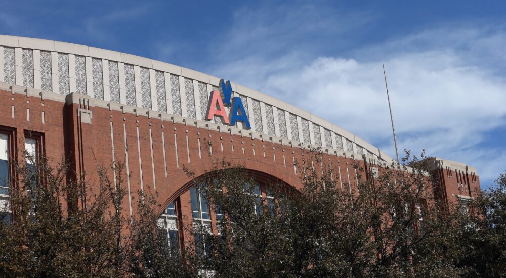 Exterior view of the American Airlines Center in Dallas, Texas