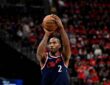 Kawhi Leonard #2 of the LA Clippers shoots a free throw against the Golden State Warriors during the NBA play-in tournament at Intuit Dome on April 15, 2026.
