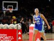 Dallas Wings guard Azzi Fudd watches a shot during the 2026 State Farm WNBA 3-Point Contest at Wintrust Arena in Chicago