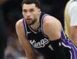 Sacramento Kings guard Zach LaVine #8 looks on during the second half against the Washington Wizards at Capital One Arena.
