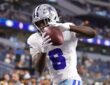 Dallas Cowboys wide receiver Camden Brown pulls in a pass during pregame warmups.