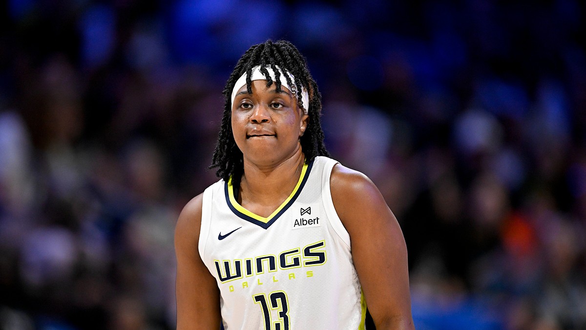 Dallas Wings guard Christyn Williams looks on during the second half against the Phoenix Mercury at College Park Center.