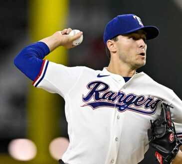 Texas Rangers starting pitcher Jack Leiter cocks his arm to deliver a pitch against the Minnesota Twins.