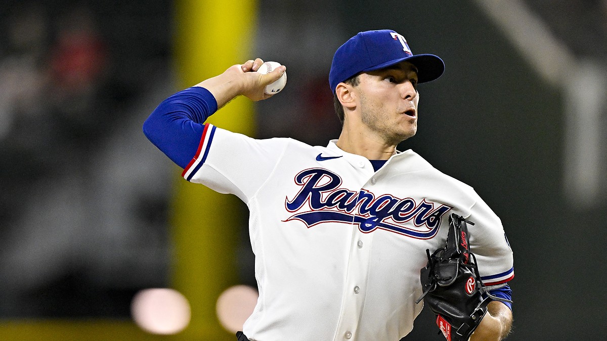 Texas Rangers starting pitcher Jack Leiter cocks his arm to deliver a pitch against the Minnesota Twins.