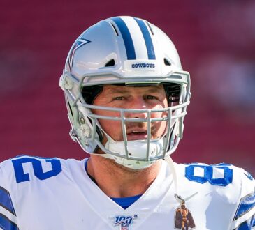 Dallas Cowboys tight end Jason Witten stands in uniform and helmet before a preseason game against the San Francisco 49ers.