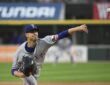 Texas Rangers pitcher MacKenzie Gore follows through on a delivery against the Chicago White Sox.