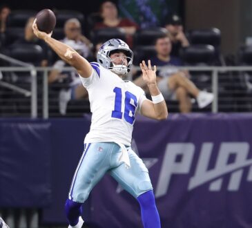 Dallas Cowboys quarterback Sam Howell releases a pass against the New Orleans Saints.