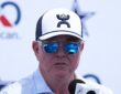 Cowboys executive vice president Stephen Jones speaks into a microphone at the training camp opening press conference