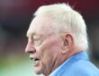 Dallas Cowboys owner Jerry Jones looks toward the field in profile before the game against the Arizona Cardinals.