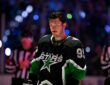 Stars center Matt Duchene stands on the ice under arena lights before puck drop against the Wild.