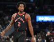 Toronto Raptors forward Kawhi Leonard #2 on the court against the Washington Wizards at Capital One Arena.