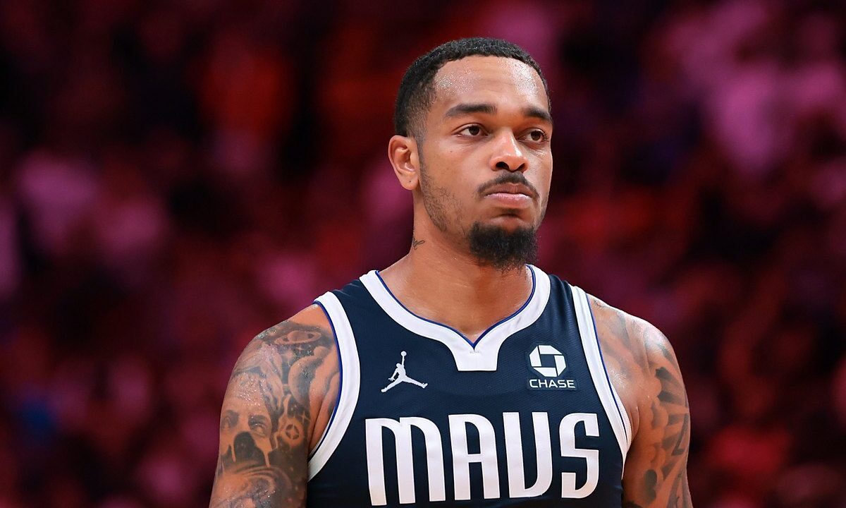 Dallas Mavericks forward P.J. Washington (25) looks on against the Miami Heat during the fourth quarter at Kaseya Center on Oct. 26, 2026.