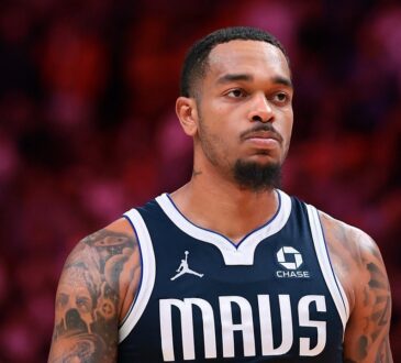 Dallas Mavericks forward P.J. Washington (25) looks on against the Miami Heat during the fourth quarter at Kaseya Center on Oct. 26, 2026.