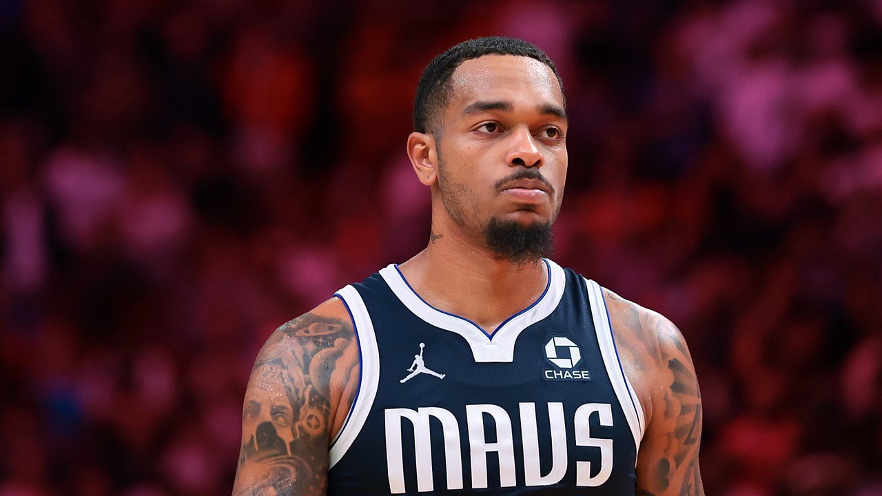 Dallas Mavericks forward P.J. Washington (25) looks on against the Miami Heat during the fourth quarter at Kaseya Center on Oct. 26, 2026.
